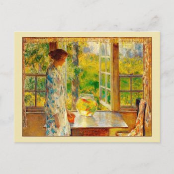 Bowl Of Goldfish Fine Art Hassam Postcard by lazyrivergreetings at Zazzle