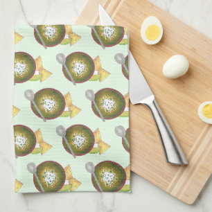 Bowl of Green Chili Chilli Chile Verde Cookoff Kitchen Towel
