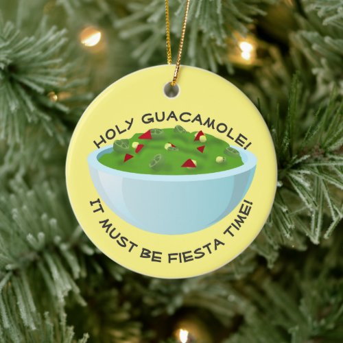 Bowl of Guacamole Ceramic Ornament