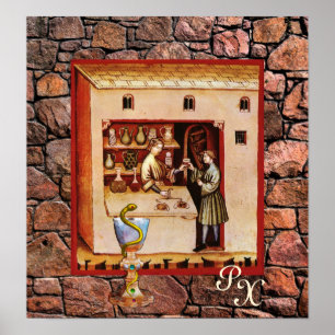 BOWL OF HYGEIA, ANTIQUE PHARMACY ,Pharmacist Poster