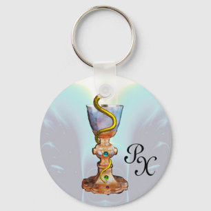BOWL OF HYGEIA , MEDICINE ,PHARMACY MONOGRAM KEYCHAIN