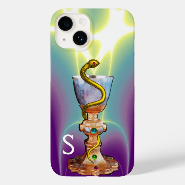 BOWL OF HYGEIA Medicine,Pharmacy Monogram Teal Case-Mate iPhone Case (Back)