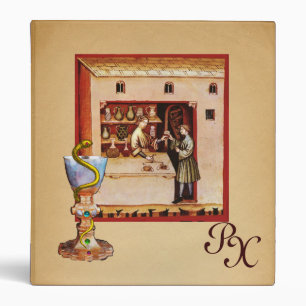 BOWL OF HYGEIA MONOGRAM Medicine, Pharmacy 3 Ring Binder