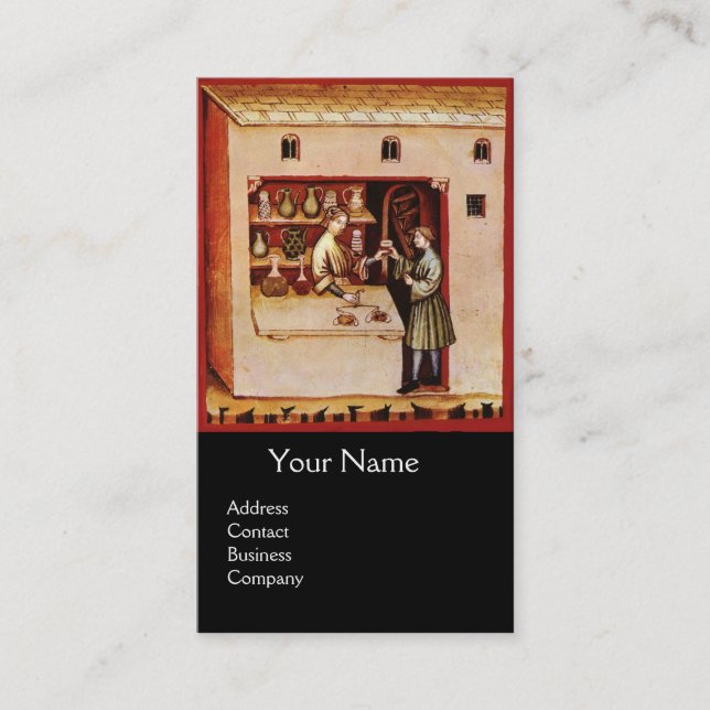 BOWL OF HYGEIA  MONOGRAM Medicine, Pharmacy,black Business Card (Front)