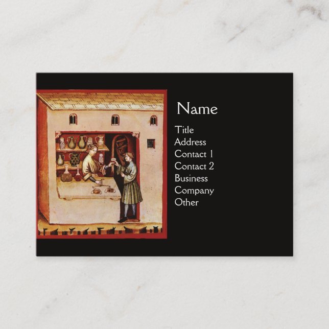 BOWL OF HYGEIA  MONOGRAM Medicine, Pharmacy,black Business Card (Front)