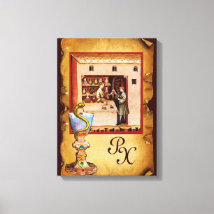 BOWL OF HYGEIA  MONOGRAM Medicine, Pharmacy Canvas Print