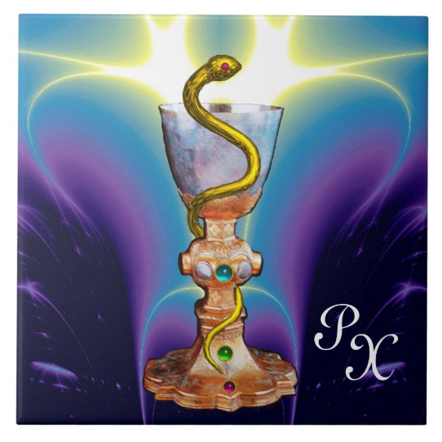 BOWL OF HYGEIA  MONOGRAM Medicine, Pharmacy Ceramic Tile (Front)