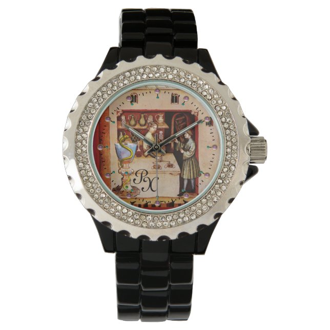 BOWL OF HYGEIA MONOGRAM Medicine, Pharmacy Watch (Front)