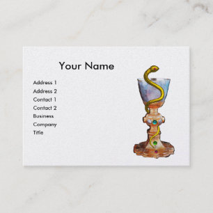 BOWL OF HYGEIA , PHARMACY MONOGRAM.egg shell paper Business Card
