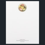 Bowl Of Macarons Food Business Patisserie Letterhead<br><div class="desc">Circle shaped photo of a bowl of macarons with business name and city,  state at top.</div>