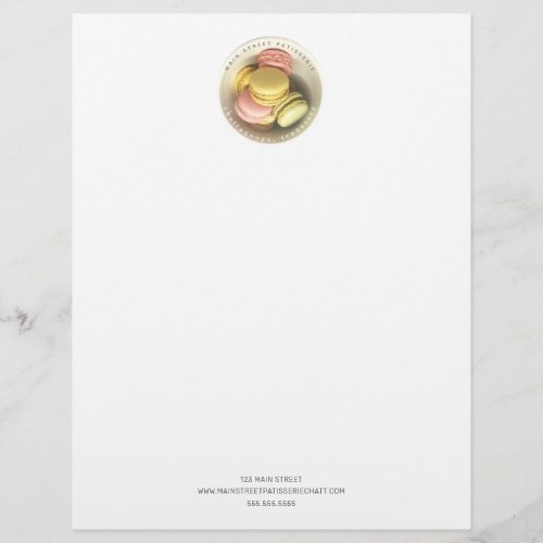 Bowl Of Macarons Food Business Patisserie Letterhead