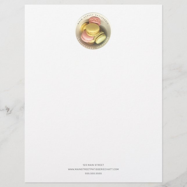 Bowl Of Macarons Food Business Patisserie Letterhead (Front)