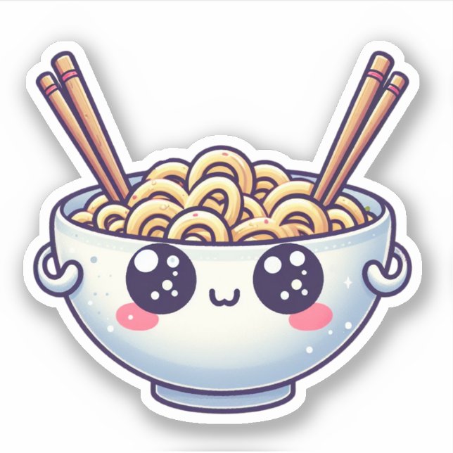 Bowl of noodles kawaii sticker (Front)