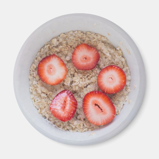 Bowl of Oatmeal and Strawberries Magnet (Front)