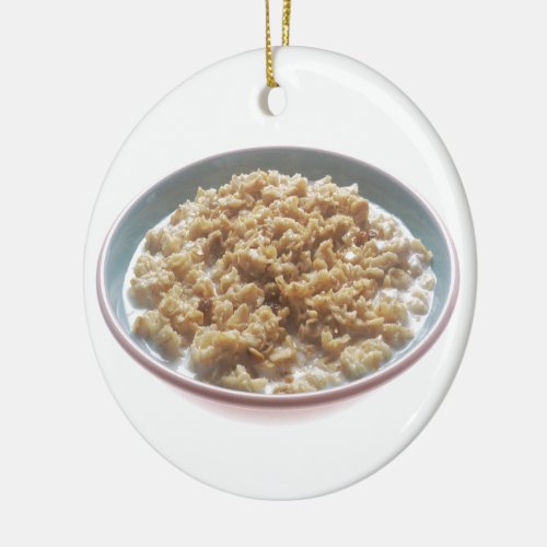 Bowl of Oatmeal Ceramic Ornament