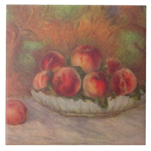 Bowl of Peaches (by Pierre-Auguste Renoir) Ceramic Tile