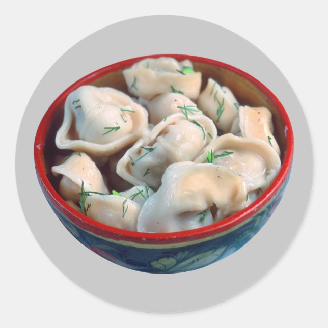 Bowl of Pelmeni Classic Round Sticker (Front)