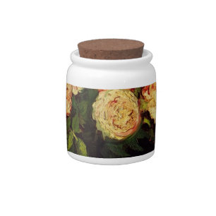 Bowl of Peonies and Rose,Vincent van Gogh Candy Jar
