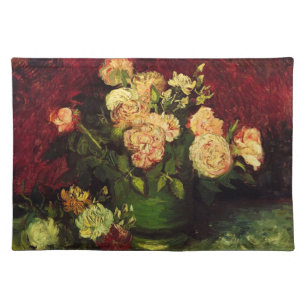 Bowl of Peonies and Rose,Vincent van Gogh.  World Placemat