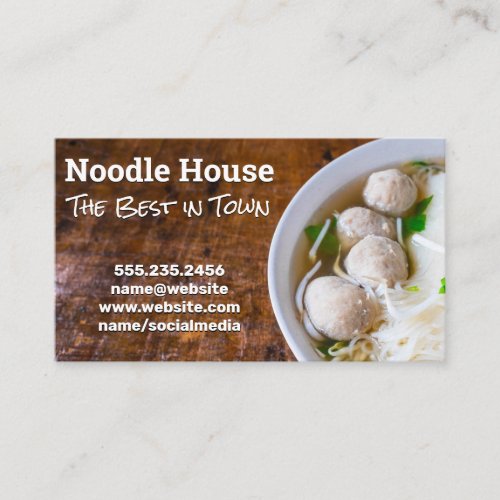Bowl of Pho Ramen Noodles Business Card