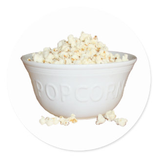 Bowl of Popcorn Classic Round Sticker