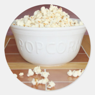 Bowl of Popcorn Classic Round Sticker