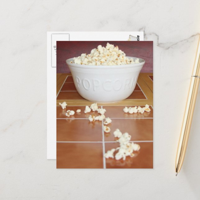 Bowl of Popcorn Postcard (Front/Back In Situ)