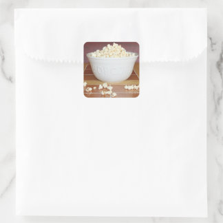 Bowl of Popcorn Square Sticker