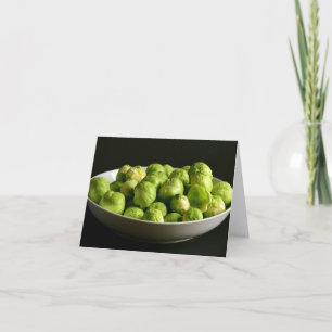 Bowl of Raw Brussels Sprouts Holiday Card