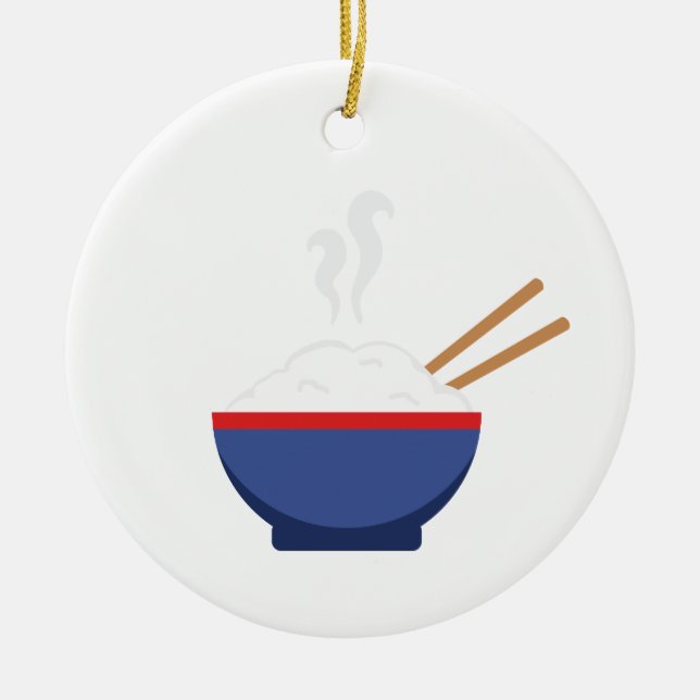 Bowl Of Rice Ceramic Ornament (Front)