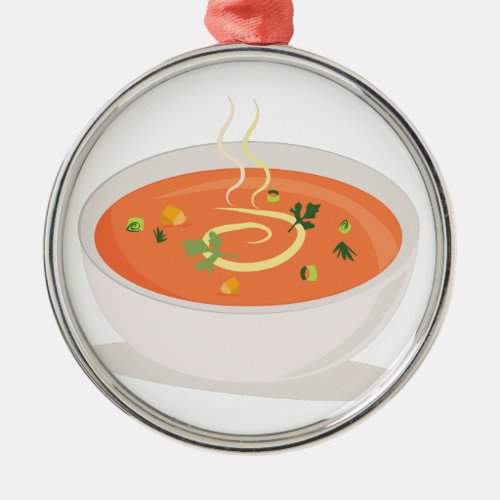 Bowl Of Soup Metal Ornament
