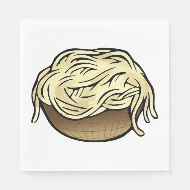Bowl of Spaghetti Pasta Noodle Food Napkins (Front)