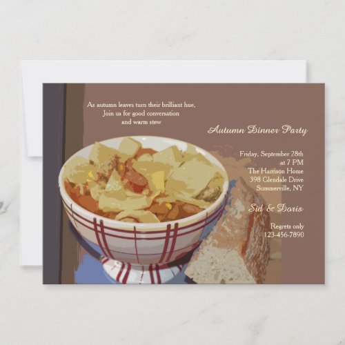 Bowl of Stew Dinner Party Invitation