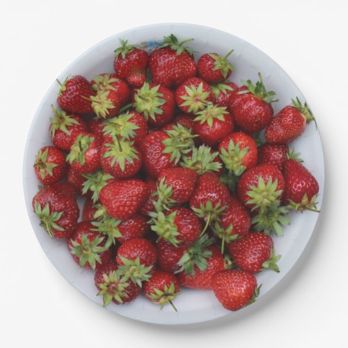 Bowl of Strawberries Disposable Paper Plates