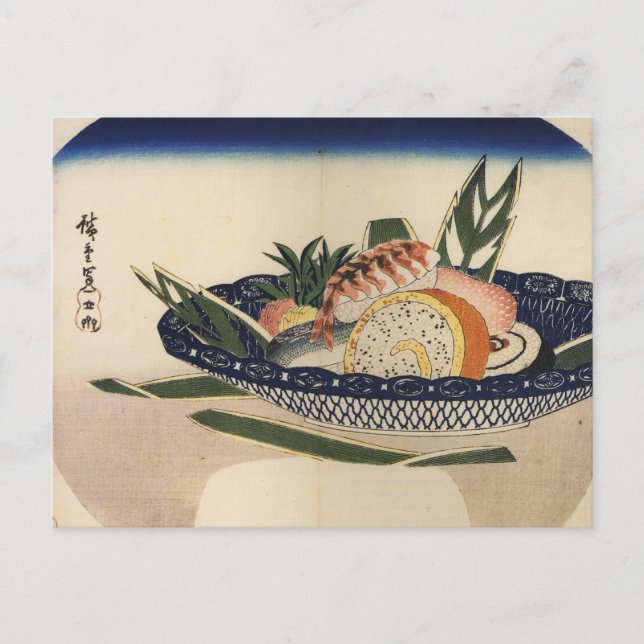 Bowl of Sushi, circa 1800's Japan. Postcard (Front)