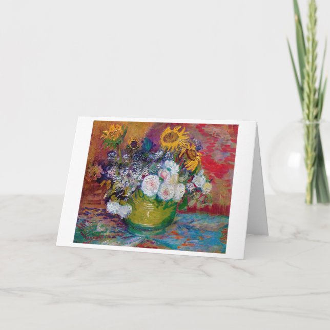 Bowl with Flowers, Van Gogh Card (Front)