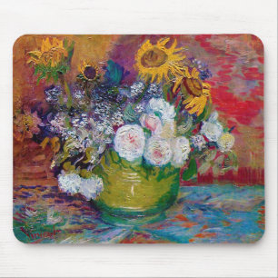 Bowl with Flowers, Van Gogh Mouse Pad