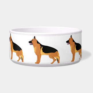 Bowl with German shepherd