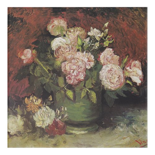 Bowl with Peonies and Roses by Vincent van Gogh    Acrylic Print