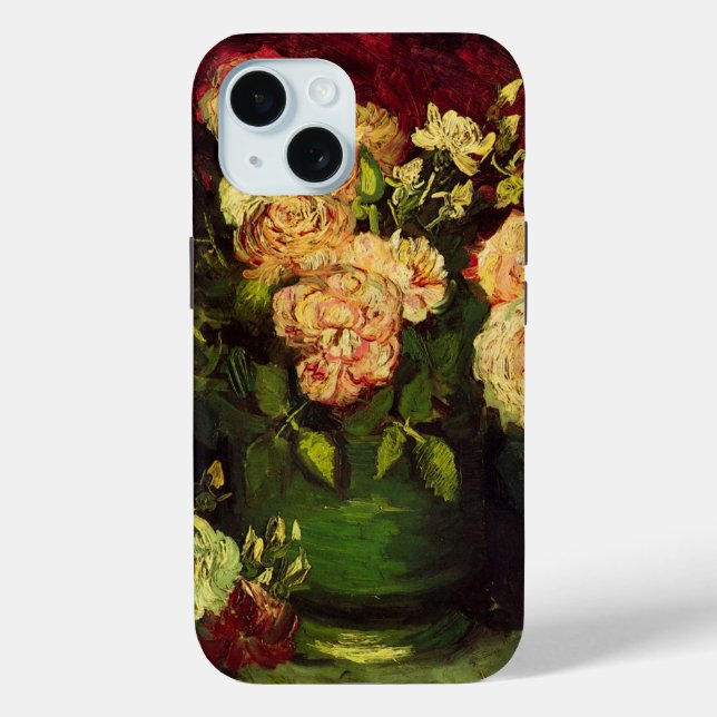 Bowl with Peonies and Roses by Vincent van Gogh Case-Mate iPhone Case (Back)