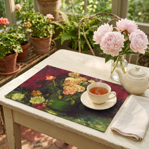 Bowl with Peonies and Roses by Vincent van Gogh Cloth Placemat