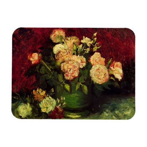 Bowl with Peonies and Roses by Vincent van Gogh Magnet