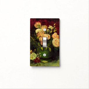 Bowl with Peonies and Roses, Vincent van Gogh. Light Switch Cover
