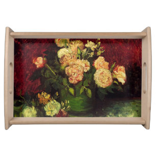 Bowl with Peonies and Roses, Vincent van Gogh. Serving Tray