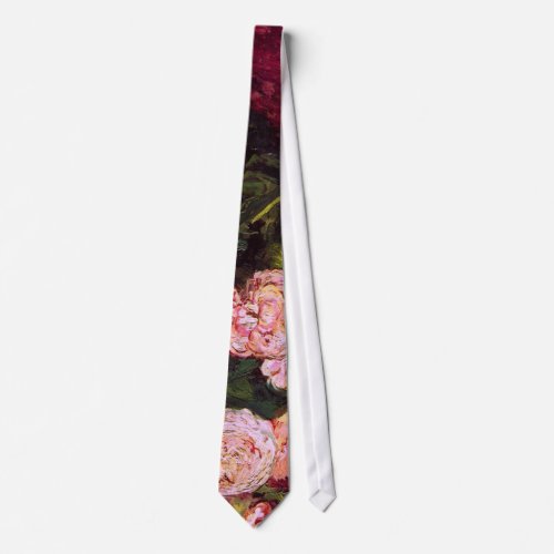 Bowl with Peonies  Roses Van Gogh Fine Art Tie