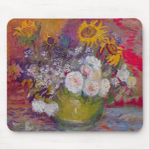 Bowl with Sunflowers and Roses by Vincent van Gogh Mouse Pad