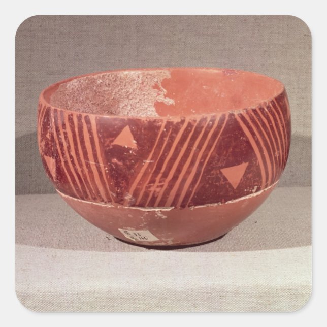 Bowl with triangular pattern, from Banpu, Square Sticker (Front)