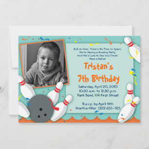 "Bowled Over" Party Invitation - Boys