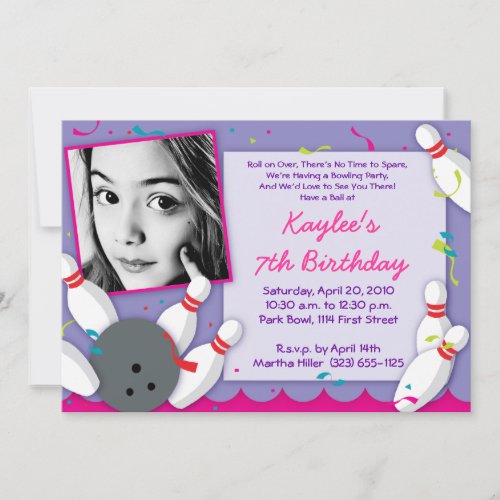 "Bowled Over" Party Invitation - Girls