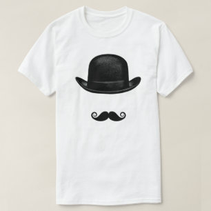 Bowler and Mustache T-Shirt